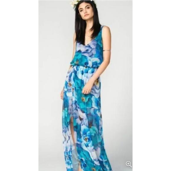 Show Me Your Mumu Kendall Maxi Dress Gown Blue Magnolia Women's Small - Picture 1 of 9